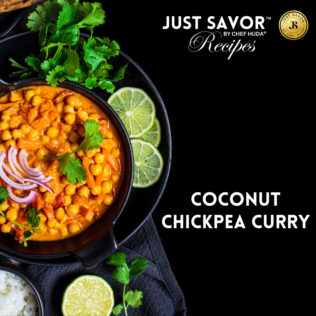 VEGAN COCONUT CURRY CHICKPEAS | JUST SAVOR RECIPES